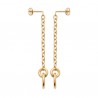 Boucles d'oreilles Plaqué Or 18 carats pendantes chainettes anneaux