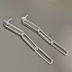 Boucles d'oreilles argent 925/000 rhodié tendance maillons de chaine