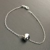 Bracelet argent 925 rhodié boule facettée 8 mm