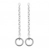 Boucles d'oreilles argent massif 925/000 pendantes chainettes anneaux