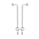 Boucles d'oreilles argent massif 925/000 pendantes chainettes anneaux