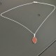 Collier argent 925/000 pendentif pierre naturelle cornaline sur chaine