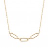 Collier Plaqué Or 18 carats pendentif maillons entrelacés tendance chaine
