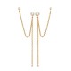 Boucles d'oreilles double chaine en plaqué or 18 carats et zirconium