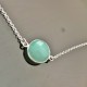 Collier argent massif 925/000 pierre naturelle chrysoprase