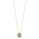 Collier Plaqué Or 18 carats pierre naturelle agate bleue