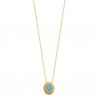 Collier Plaqué Or 18 carats pierre naturelle agate bleue