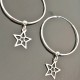 Boucles d'oreilles créoles argent 925/000 pendantes étoiles