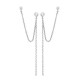 Boucles d'oreilles double chaine en argent massif 925/000 et zirconium