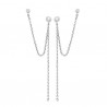 Boucles d'oreilles double chaine en argent massif 925/000 et zirconium