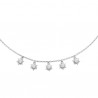 Collier argent massif 925/000 rhodié pampilles étoiles zirconium