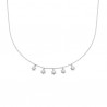 Collier argent massif 925/000 rhodié pampilles étoiles zirconium