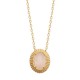 Collier Plaqué Or 18 carats pierre naturelle quartz rose