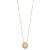 Collier Plaqué Or 18 carats pierre naturelle quartz rose
