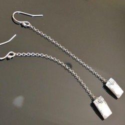 Boucles d'oreilles argent 925/000 chainettes pendants cristal autrichien