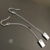 Boucles d'oreilles argent 925/000 chainettes pendants cristal autrichien