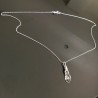 Collier argent 925/000 pendentif infini cristal Autrichien sur fine chaine