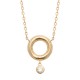 Collier Plaqué Or 18 carats anneau travaillé pampille zirconium