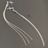 Longues boucles d'oreilles argent 925/000 pendants chainettes 