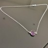 Collier argent massif 925/000 pierre amethyste naturelle