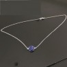 Collier argent massif 925/000 pierre naturelle lapis lazuli