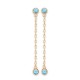 Boucles d'oreilles chainettes Plaqué Or 18 carats pierres bleues