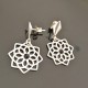 Boucles d'oreilles argent 925/000 pendantes rosaces mandalas 