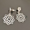 Boucles d'oreilles argent 925/000 pendantes rosaces mandalas 