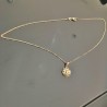 Collier Plaqué Or 18 carats pendentif rosace fleur sur chaine 