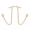 Boucles d'oreilles Plaqué Or 18 carats bagues chainettes gouttes zirconium