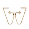 Boucles d'oreilles Plaqué Or 18 carats bagues chainettes gouttes zirconium
