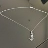 Collier pendentif chat origami argent 925/000 sur fine chaine 