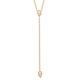Collier Y Plaqué Or 18 carats gouttes zirconium