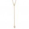 Collier Y Plaqué Or 18 carats gouttes zirconium