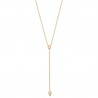 Collier Y Plaqué Or 18 carats gouttes zirconium