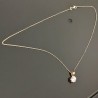 Collier pendentif solitaire zirconium rond griffé en plaqué or 18 carats 