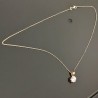 Collier pendentif solitaire zirconium rond griffé en plaqué or 18 carats 
