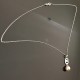 Collier argent 925/000 pendentif anneaux entrelacés perle nacrée sur chaine