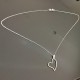 Collier pendentif coeur en argent 925/000 effet perle sur fine chaine