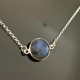 Collier argent massif 925/000 pierre labradorite naturelle