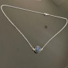 Collier argent massif 925/000 pierre labradorite naturelle