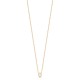 Collier Plaqué Or 18 carats et zirconium pendentif ovale effet perlé