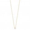 Collier Plaqué Or 18 carats et zirconium pendentif ovale effet perlé