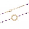 Bracelet Plaqué Or 18 carats soleil pierres naturelles améthyste