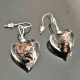 Boucles d'oreilles argent 925/000 coeurs verre de Murano reflets cuivrés