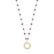 Collier Plaqué Or 18 carats soleil pierres naturelles amethyste