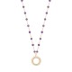 Collier Plaqué Or 18 carats soleil pierres naturelles amethyste