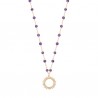 Collier Plaqué Or 18 carats soleil pierres naturelles amethyste