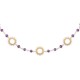 Collier Plaqué Or 18 carats soleils pierres naturelles améthyste