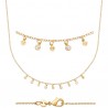 Collier Plaqué Or 18 carats pampilles trèfles et zirconiums